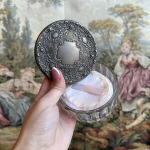 Antique Glass Vanity Powder Jar